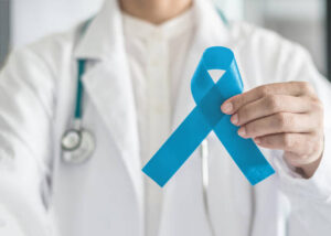 Blue ribbon symbolic for prostate cancer